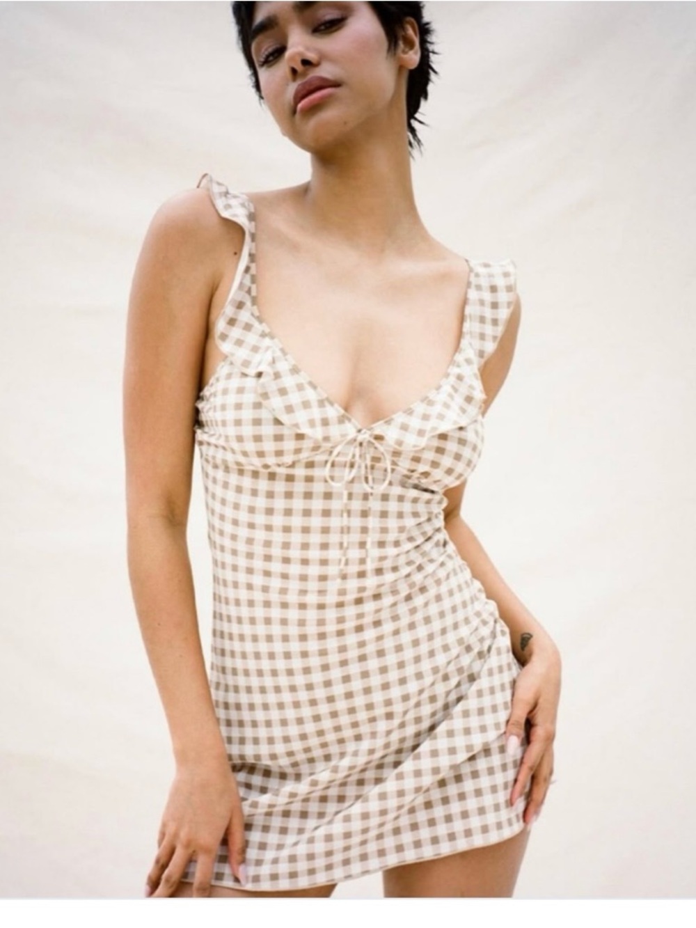 NWOT Realisation Par Hazel Gingham Dress 100% Silk